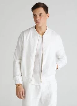 Luxe Linen Chase Bomber Jacket