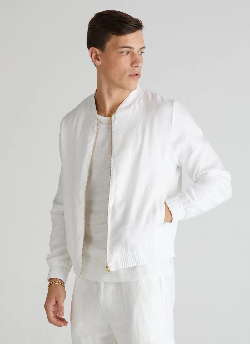 Luxe Linen Chase Bomber Jacket - Image 2