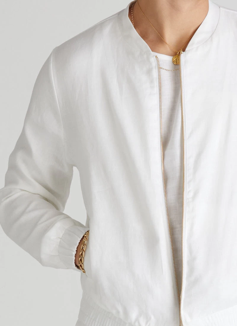Luxe Linen Chase Bomber Jacket - Image 5