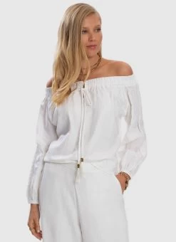 Serenity Off Shoulder Top - White